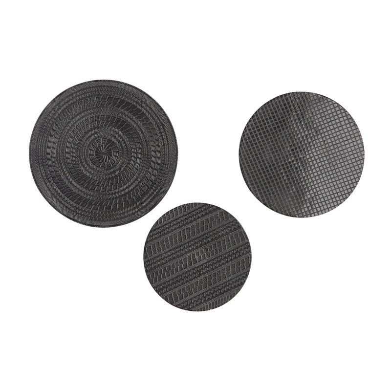 Boho Abstract Wall Decor on Metal, Black