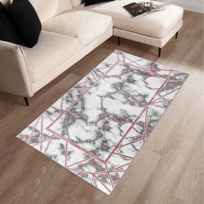 Abstract Flokati Area Rug