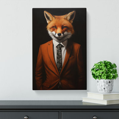 Fox in a Suit Painting No.4 - Wrapped Canvas