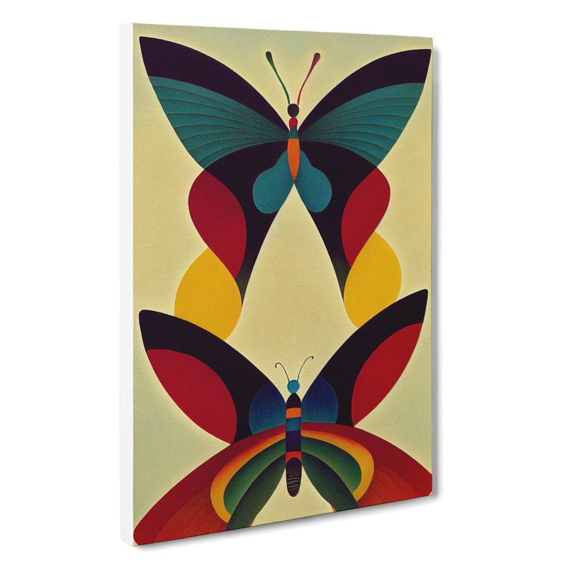 Butterflies In Abstract No.1 - Wrapped Canvas Print, 50cm H x 35cm W x 3cm D