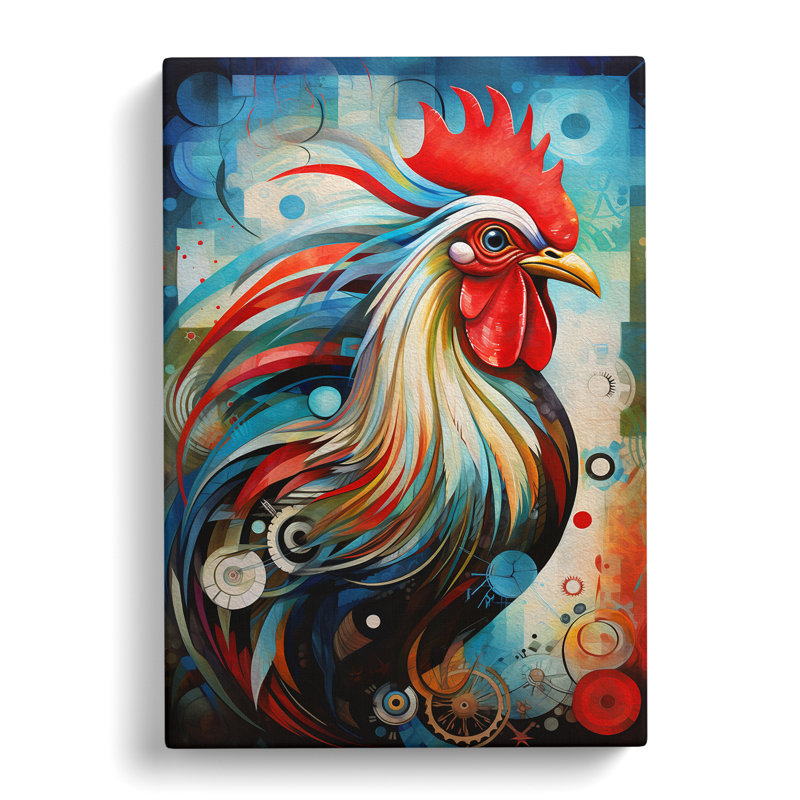 Rooster Orphism No.2 - No Frame Print, 76cm H x 50cm W x 3cm D
