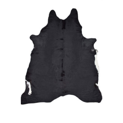Natural Cowhide Area Rug in Black