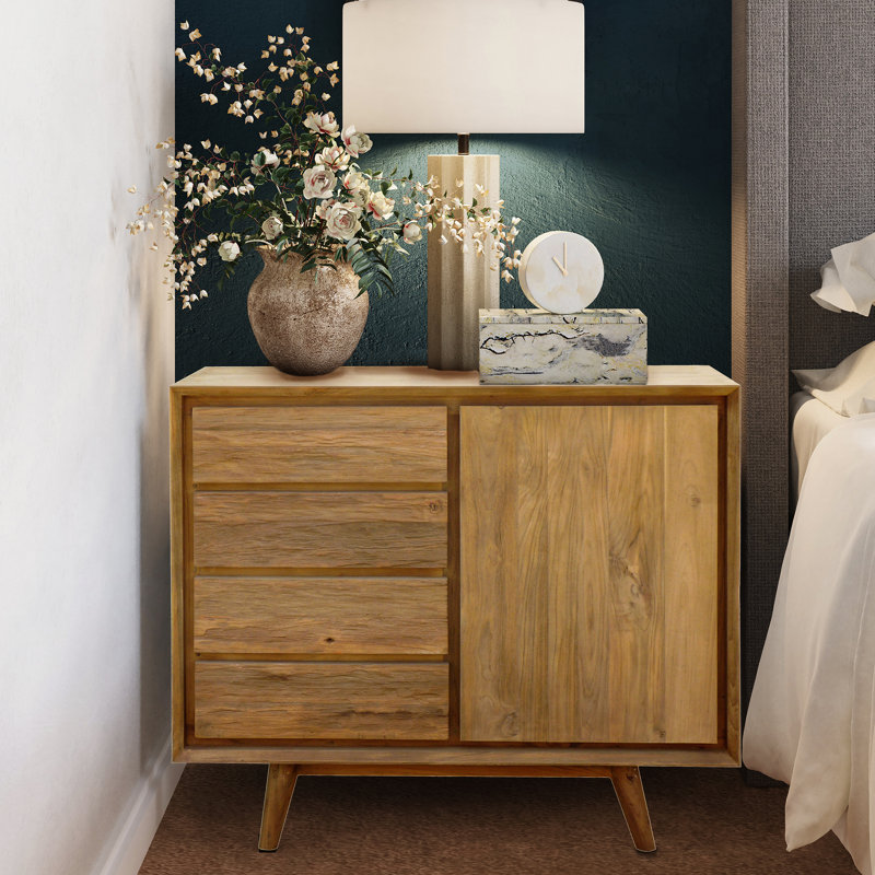 Retro Solid Wood Accent Cabinet
