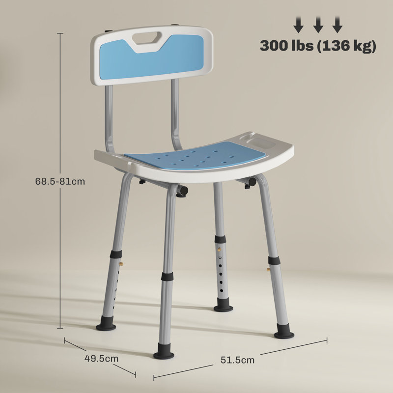 Shower Stool, Light Blue