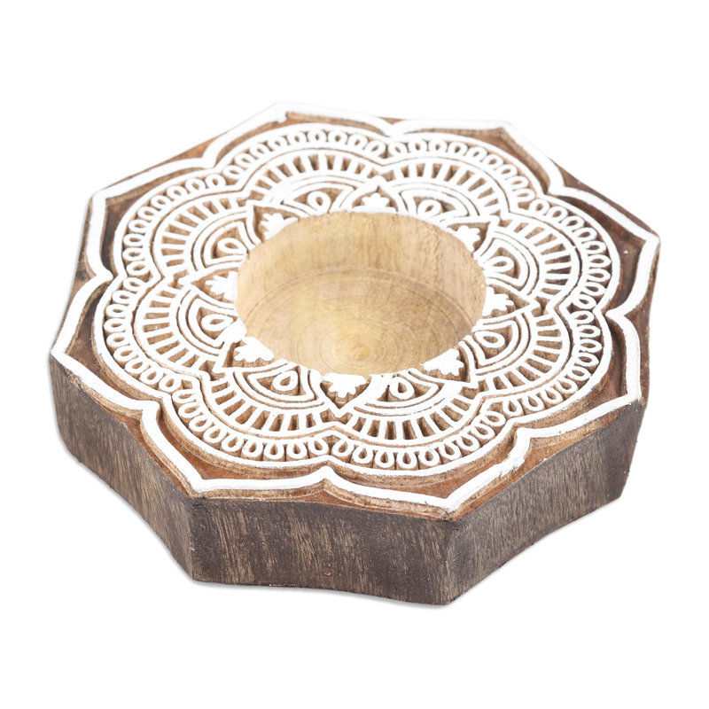 1'' H Wood Tabletop Tealight Holder