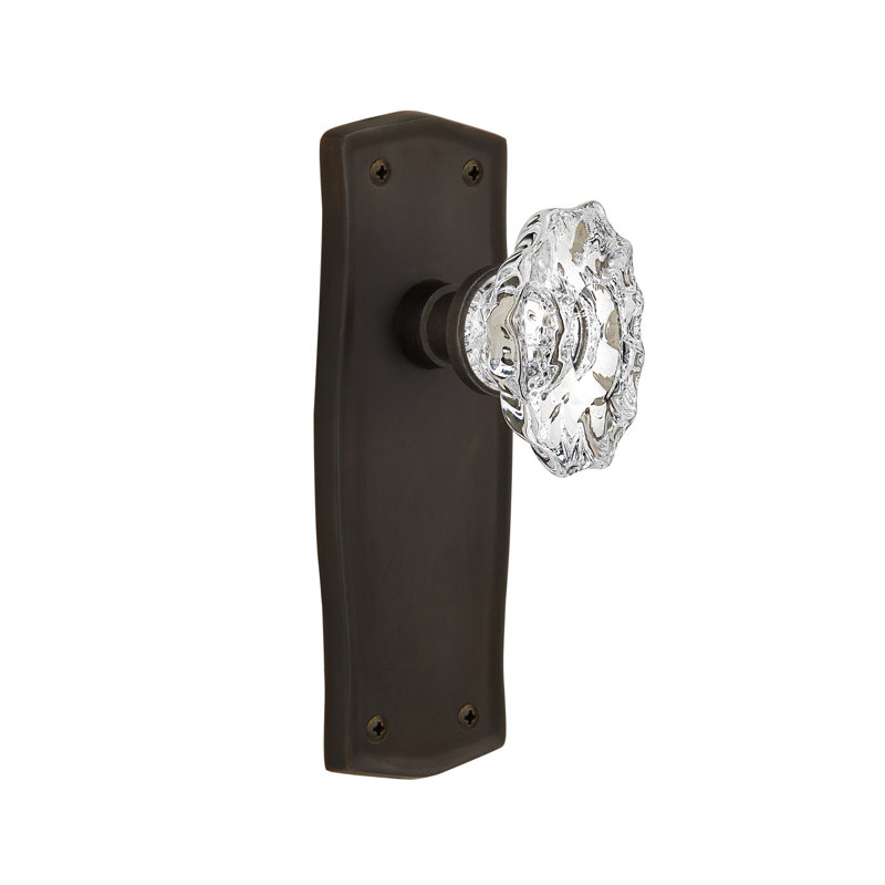 Prairie Plate with Chateau Door Knob, Oil-Rubbed Bronze, 2 3/4