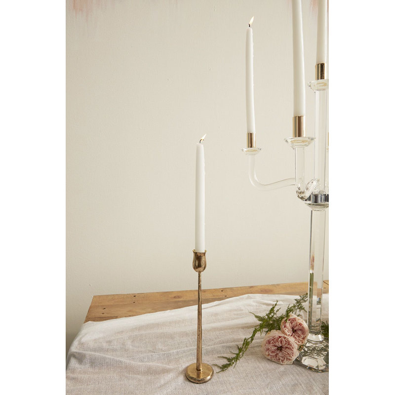 Bougeoir de table en métal Auric, H 11,5 po x l 2,5 po x P 2,5 po