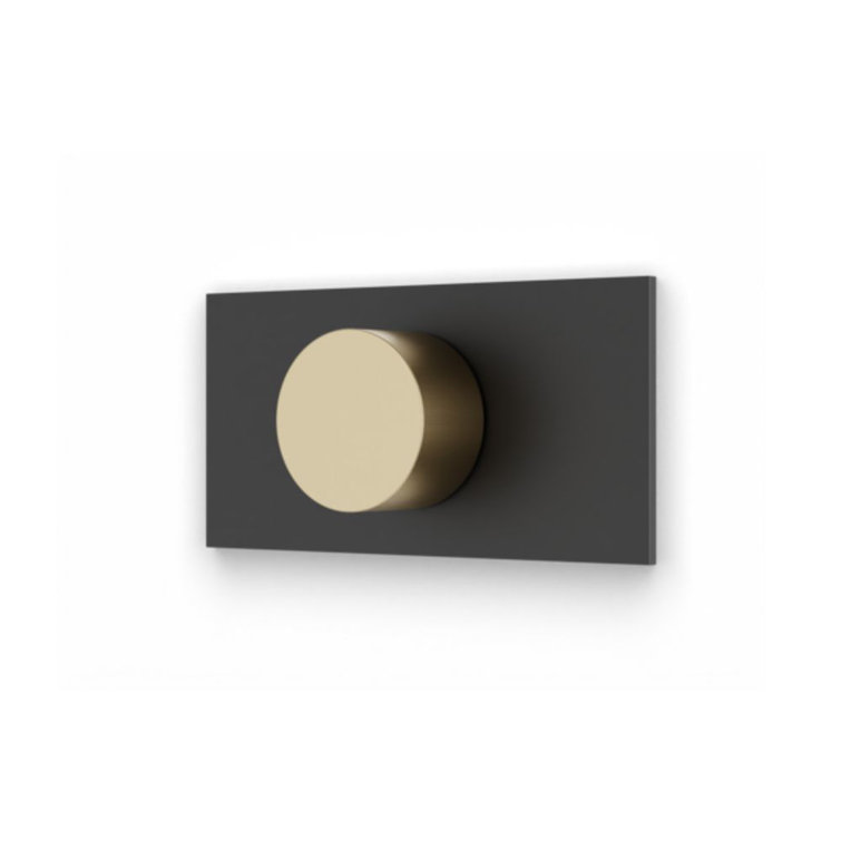 Square And Round Progressive Pressure Balance Mixer Trim Kit With Letterbox Plate Satin Brass/Matte Black