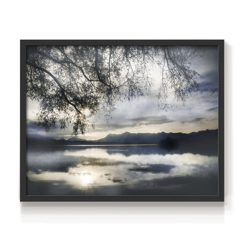 Staffelsee Lake - Reproduction encadrée - Restickable, H 16 po x l 20 po, Noir, noir, noir, noir