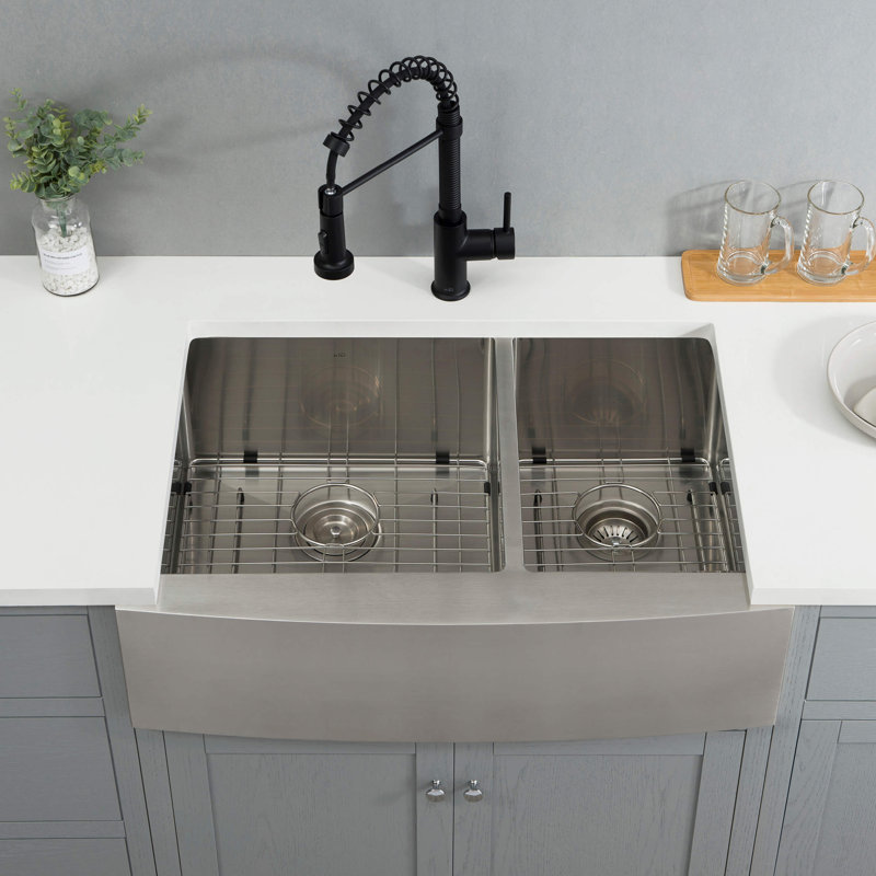 33'' L Double Bowl Stainless Steel Kitchen Sink