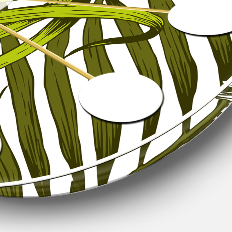 Horloge murale style tropical Mid-Century, Surdimensionné