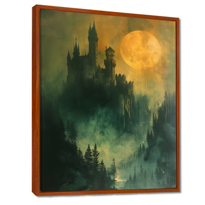 Lune rétro sur château fort de vampire II - Châteaux, art mural, salon
