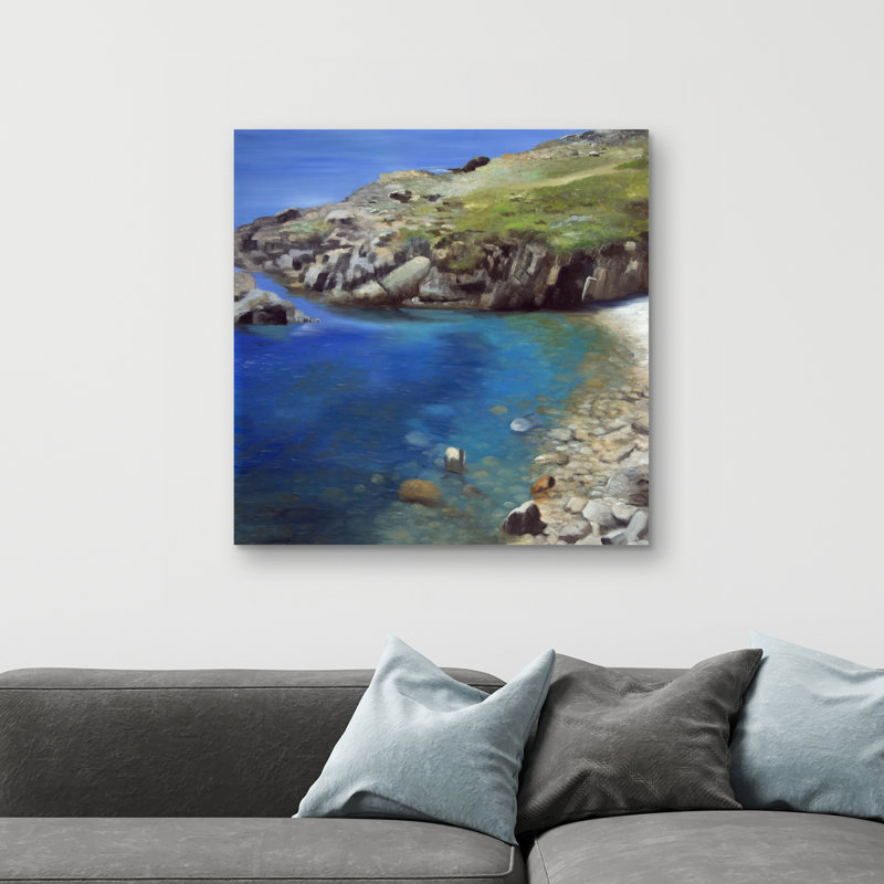 Spanish coast - 32"x32" art on canvas