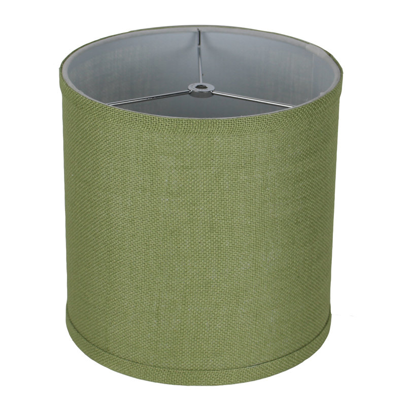 Abat-jour tambour en acrylique classique Ganya (araignée), Vert kaki, H 7 po x l 8 po x P 8 po