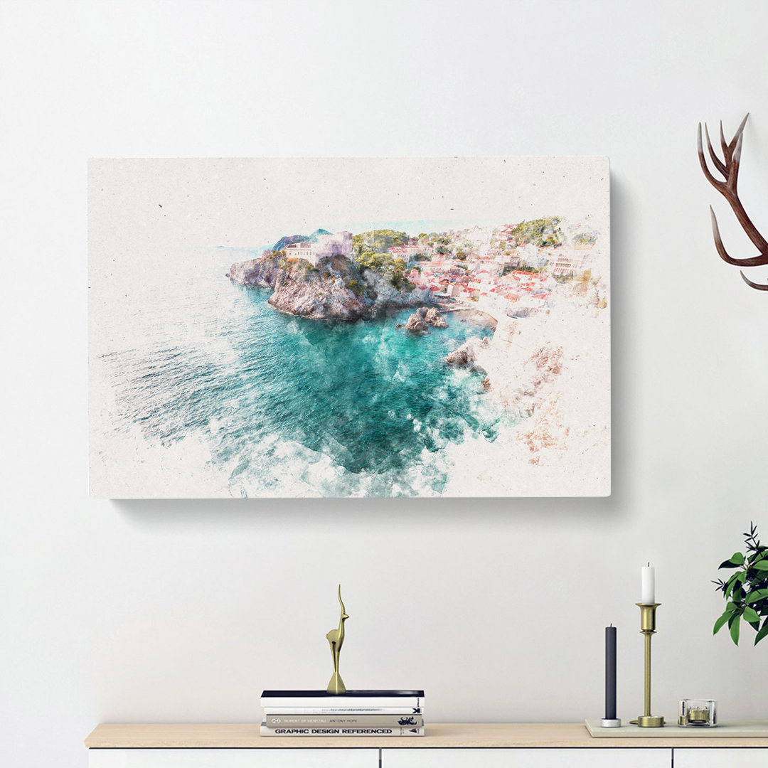 Walls of Dubrovnik in Croatia - Wrapped Canvas