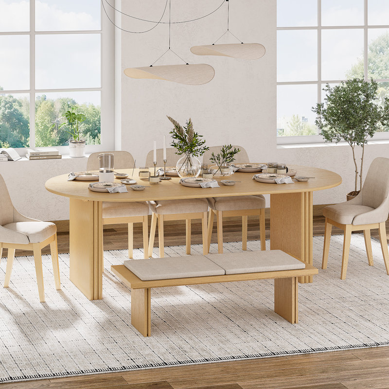 Table de salle à manger 79 po, 30"H x 79"L x 33.5"W, Naturel