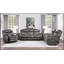 Fauteuil inclinable classique gris-brun classique avec confort moelleux, accoudoirs coussinés et capitonnage vertical pour les salons modernes-1268588207