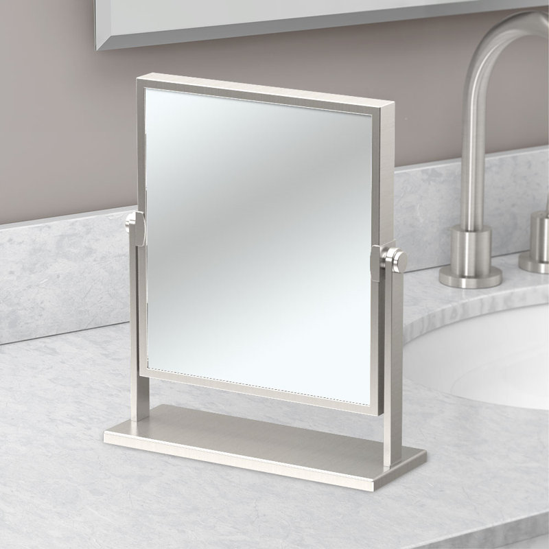 Miroir de salle de bain Elegant, Nickel satiné