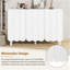 Armoire à chaussures minimaliste de style crème avec 5 pieds en bois, armoire buffet avec tablettes réglables, grande armoire de rangement avec portes ondulées pour le salon, blanc-1496346309