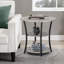 Table de bout haute Jalane avec 2 ports USB, 2 prises de courant et 3 tablettes de rangement à 3 niveaux-46063614