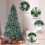 Arbre de Noël artificiel, arbre de Noël enneigé avec 64 pommes de pin, 920 pointes givrées, arbre pré-décoré-1803940305