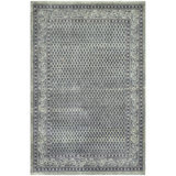 Hand Knotted Geometric Area Rug in Gray/White