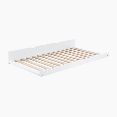Nevaeh Transitional Solid Wood Twin Trundle Unit with Supportive Slats & Under-Bed Storage Capability