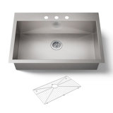 Vault™ 33" L x 22" W Top Mount/Under Mount Large Single Bowl Kitchen Sink