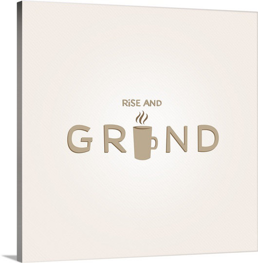 «Rise and Grind - Retro Kitchen Art» par Kate Lillyson, art textuel sur toile, H 30 po x l 30 po x P 1,25 po