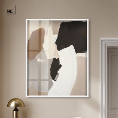 Art abstrait Boho, "Division of Planes III" par Art Remedy, cadre blanc, 36 x 45