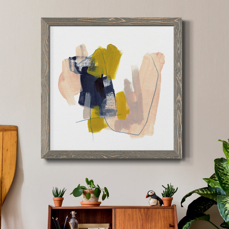 «Mosaic Boundary I-Premium», toile encadrée - prête à être accrochée, H 20 po x l 20 po x P 1 po, Encadré gris
