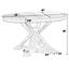 Table de salle à manger rétro extensible avec rallonge papillon - base en bois massif, convertible ovale / ronde pour 6 personnes-616954081-616954085