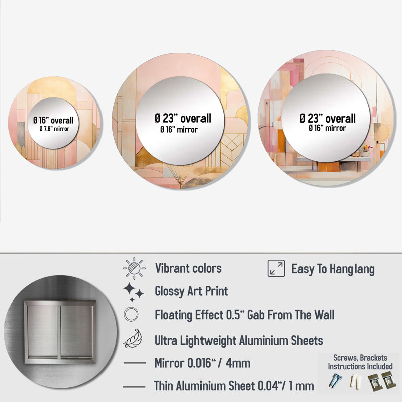 Elleora Metal Round Mirror