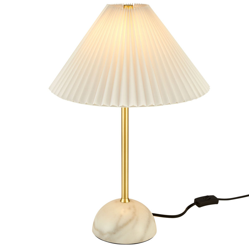Illusion Marble Dome Table Lamp In Black, Brass/White