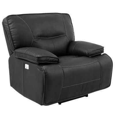 Pomona 42" Upholstered Power Recliner with Adjustable Headrest with Pillow Top Arms