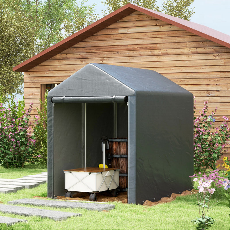 1.2 x 1.8m Garden Storage Shed Tent Large Door Dark Grey