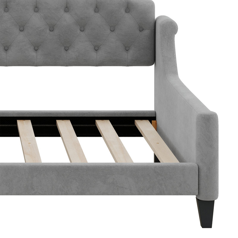 Larhea  Full Modern Luxury Tufted Button Daybed,, Gray
