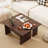  Modular Coffee Table Set of 2 L Shaped Center Tables for Home Office Apartment Brown-1436206505