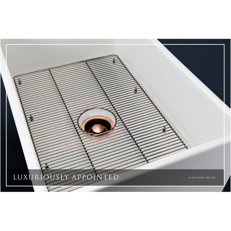 Luxury Solid Fireclay Farmhouse Sink, Antique Copper Accessories