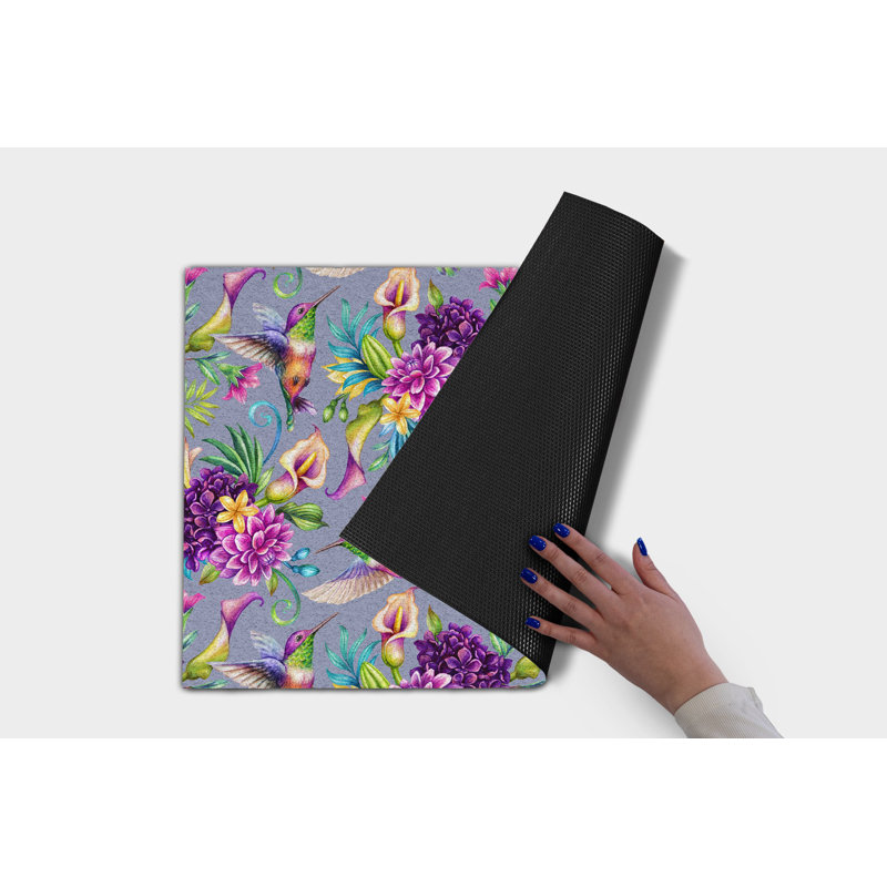 Non-Slip Floral Outdoor Doormat