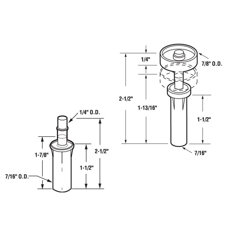 7/16 in., Bi-Fold Door Top Pivot and Guide Set (1 Set)