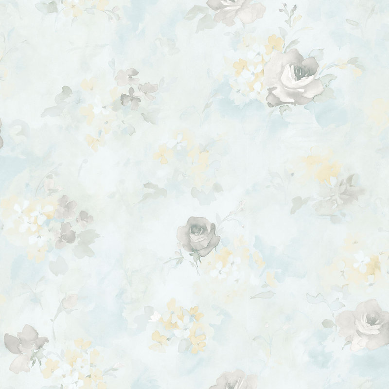 Garretson 10m x 52.8cm Wallpaper Roll, Blue/Grey