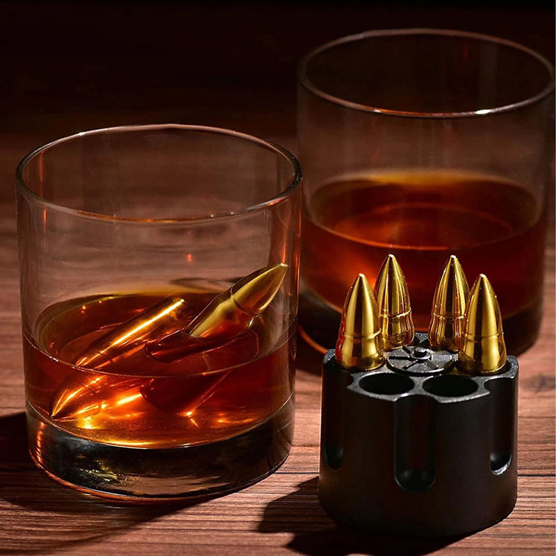 Gold Stainless Steel Whiskey Rock