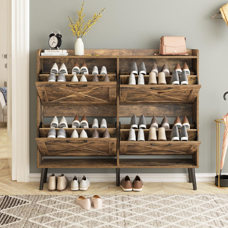 Rangement à chaussures 24 paires, Brun