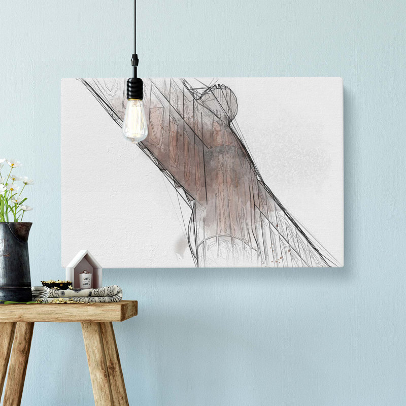 The Angel of the North in Gateshead in Abstract by Albert Racinet - Wrapped Canvas, 35cm H x 50cm W x 3cm D