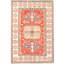 Tapis unique en laine noué à la main des années 2010 de 6 pi 2 po x 9 pi 1 po rouge / bleu / beige Finnuala