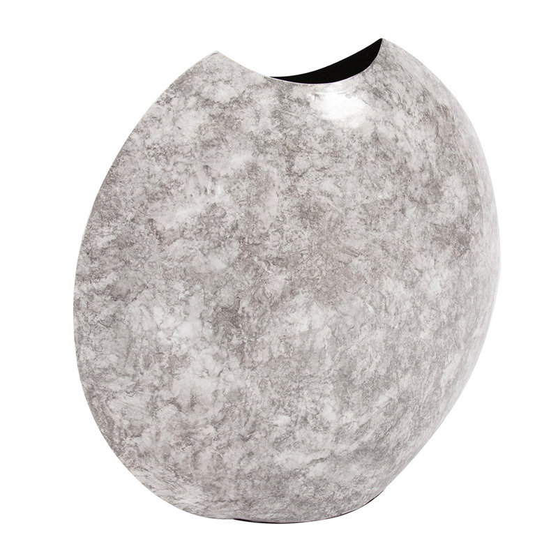 Ergin Handmade Aluminum Table Vase, Gray, 18" H x 19" W x 6" D