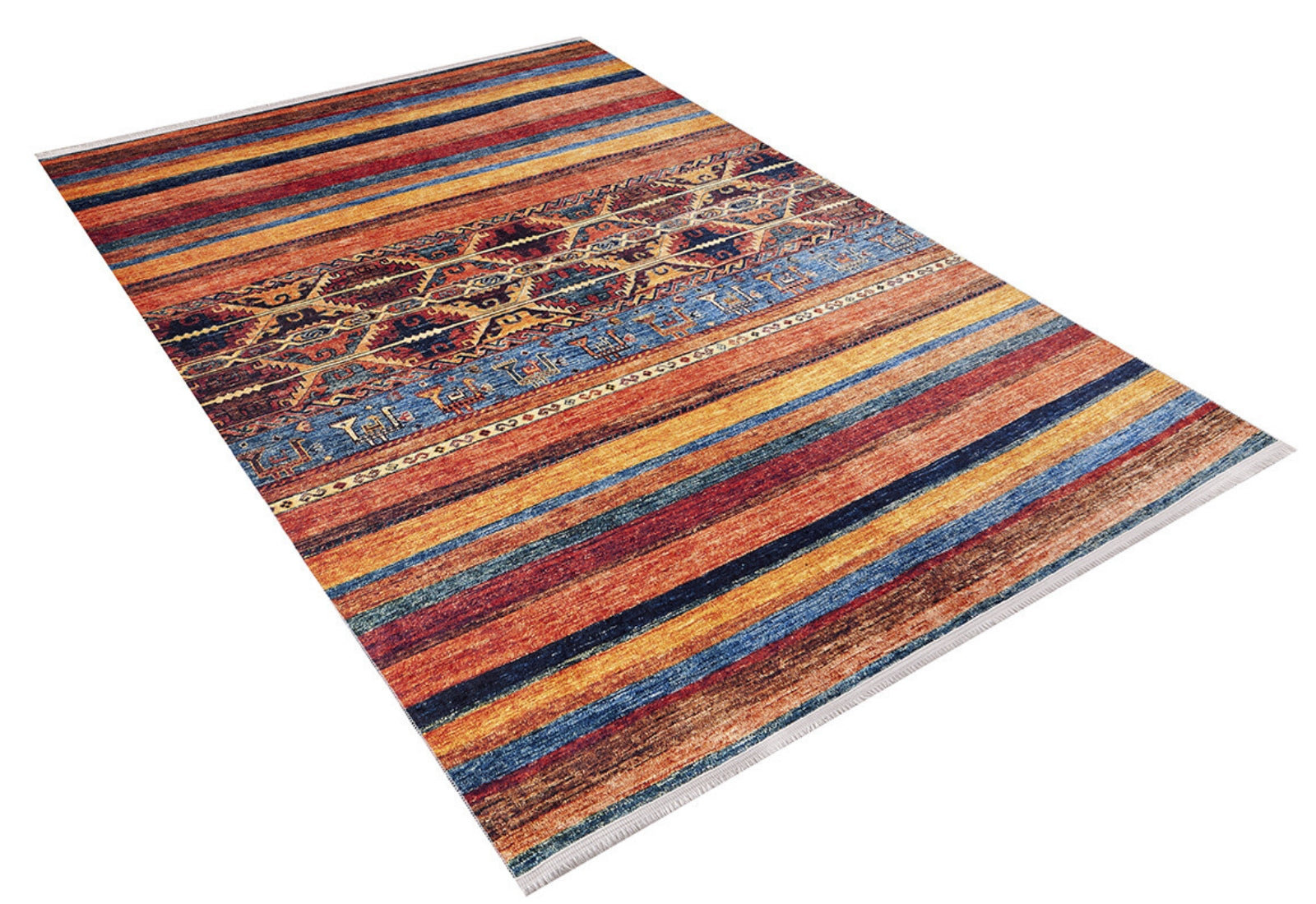 Devora Digital Rug Foundry Select Xaila Blue Medallion Polyester Digital Print Area Rug ...