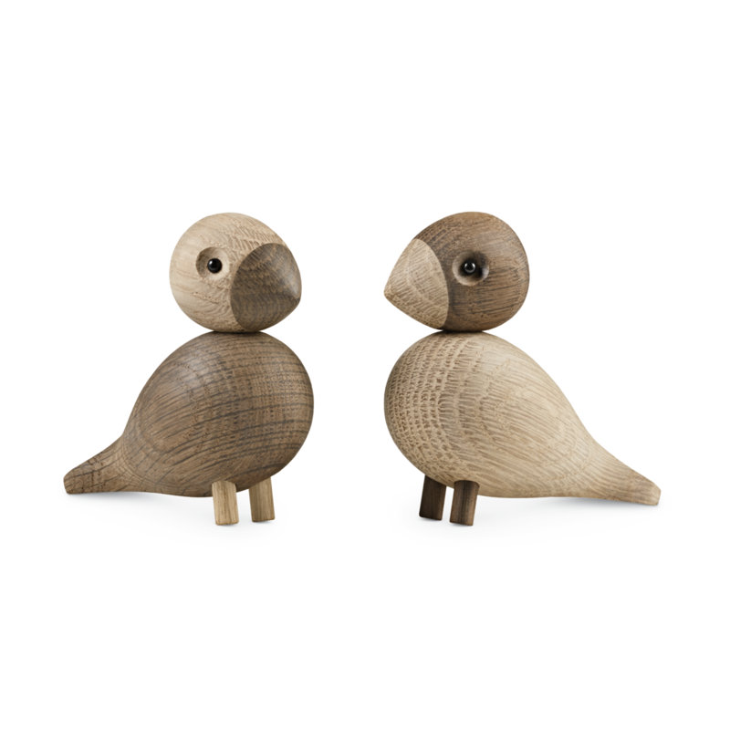 Kay Bojesen, oiseau chanteur, Chêne / chêne fumé, H 3,5 po x l 3,7 po x P 2 po, 2
