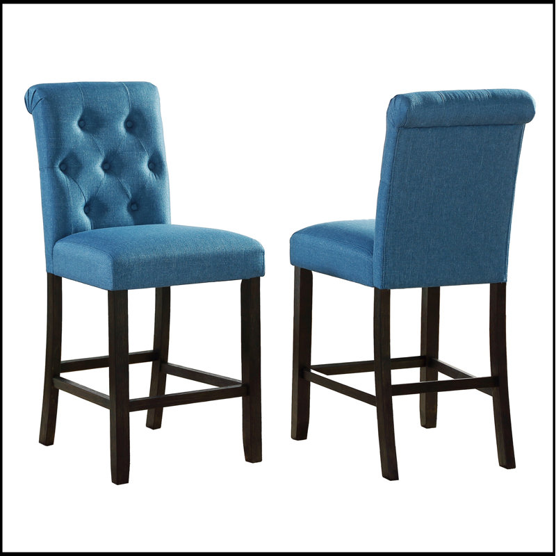 Tabouret à hauteur de comptoir en bois massif Leviton, ensemble de 2, confortable et élégant pour les cuisines et les bars modernes